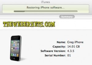 Restoring iPhone Window