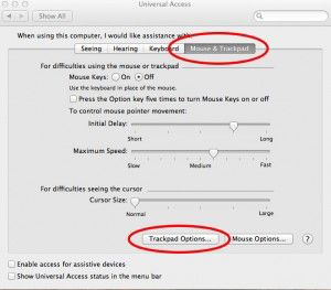 Trackpad Preferances