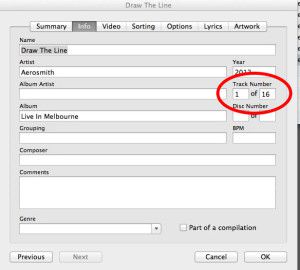 iTunes Track Number