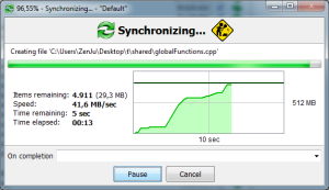 Free File Sync Progress Window
