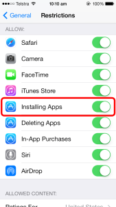 Installing Apps Screen Capture