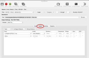 Handbrake Audio Settings