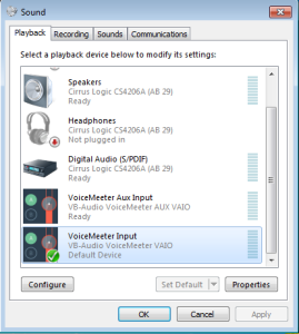 select-voicemeeter-in-sound