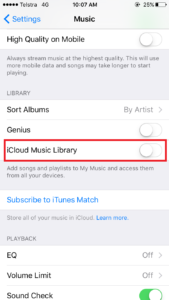 Turn Off iCloud Music Library