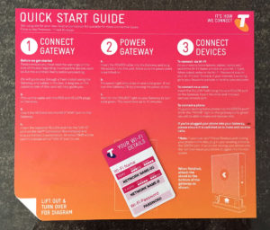 Telstra Gateway Max 2 Quick Start Card Front