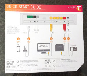 Telstra Gateway Max 2 Quick Start Card Rear