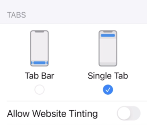 tab bar or single tab